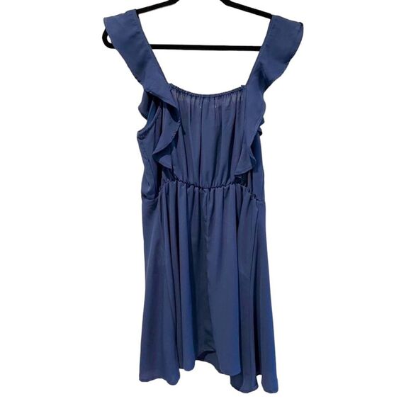 Bailey Blue Ruffle Mini Dress Smoky Blue Women’s Medium - Picture 3 of 6
